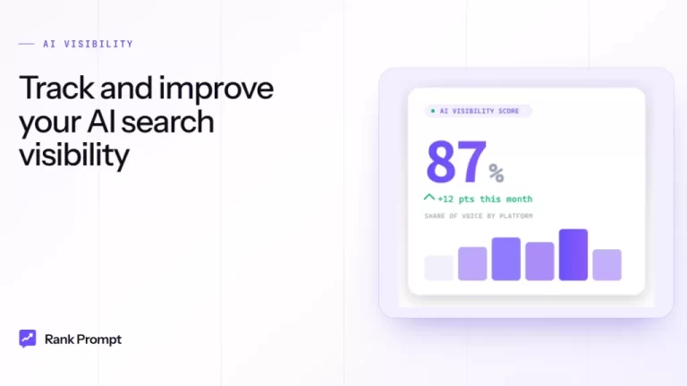 Rank Prompt AI visibility dashboard