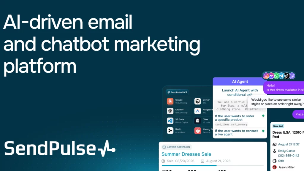 SendPulse marketing automation dashboard